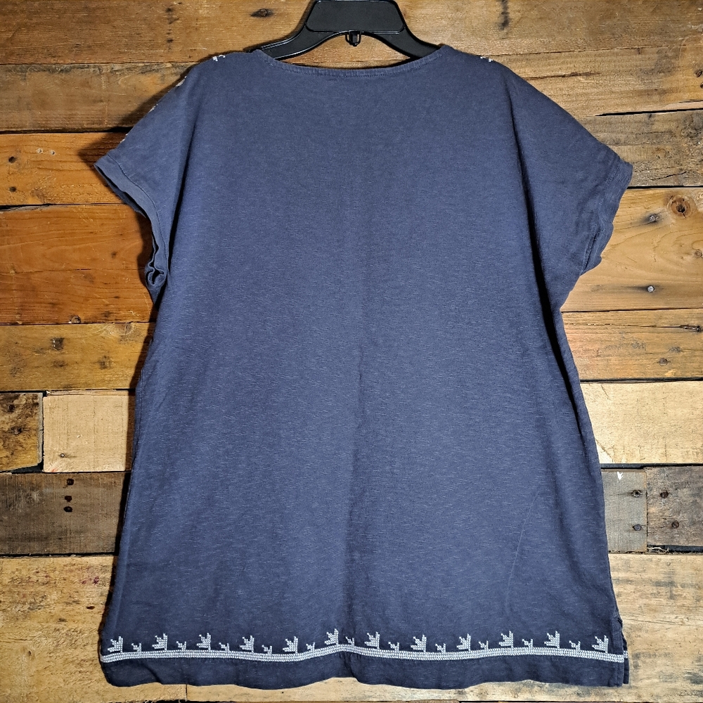 Pure Jill Organic 100% Cotton Grey Embroidered Dolman‎ Tunic Womens S J. Jill - Picture 5 of 5
